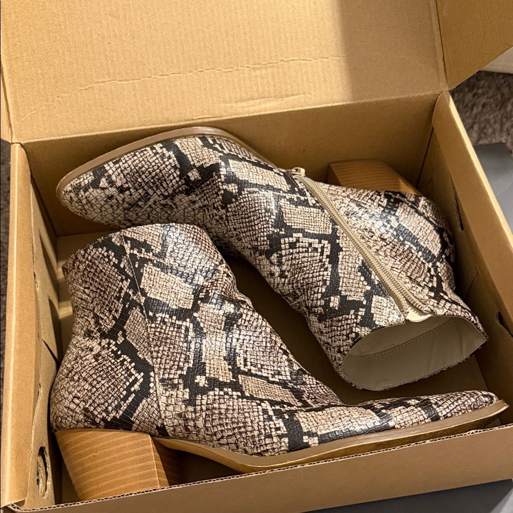 Matisse Python Print Western Ankle Boots